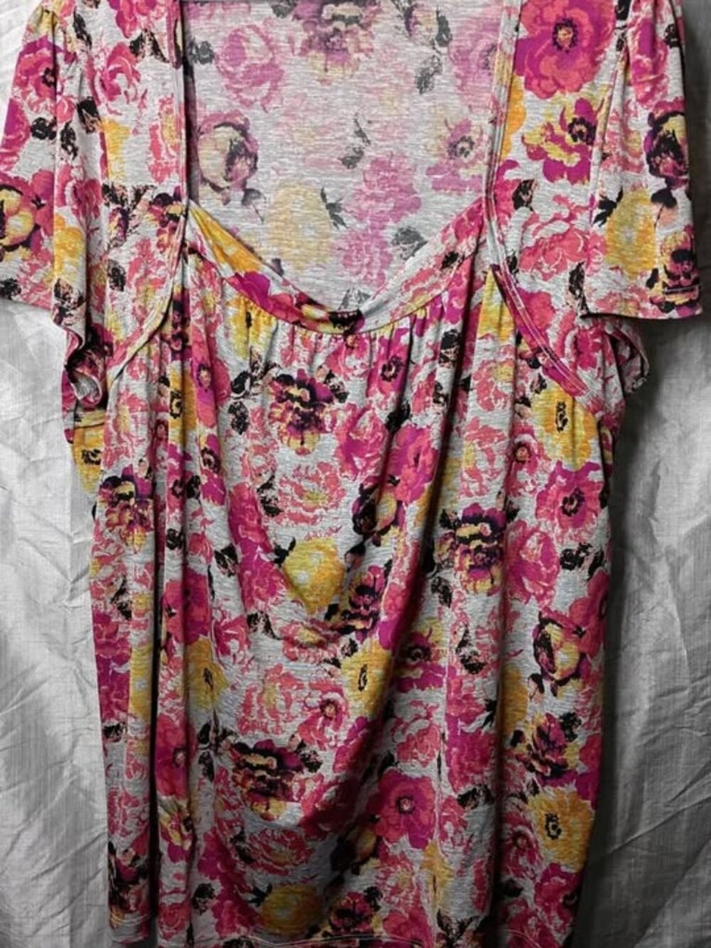 3xl Jaclyn Smith Floral Print Short Sleeve top